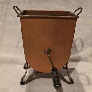 Antique Fries Metal Tin Butter Churn Batter‎ Beater Cream Whipper Mixer RARE